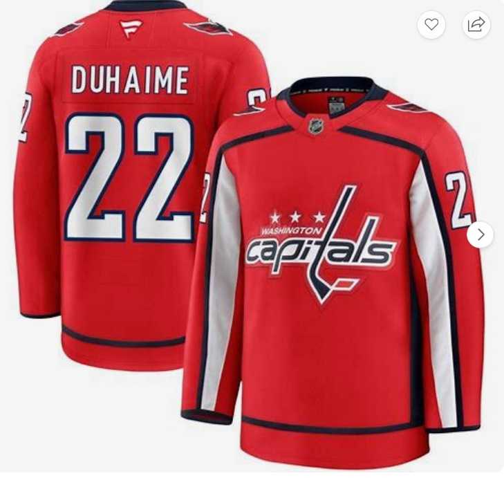 Men%27s Washington Capitals#22 Brandon Duhaime Red 2024-25 Home Stitched Jersey Dzhi->atlanta falcons->NFL Jersey